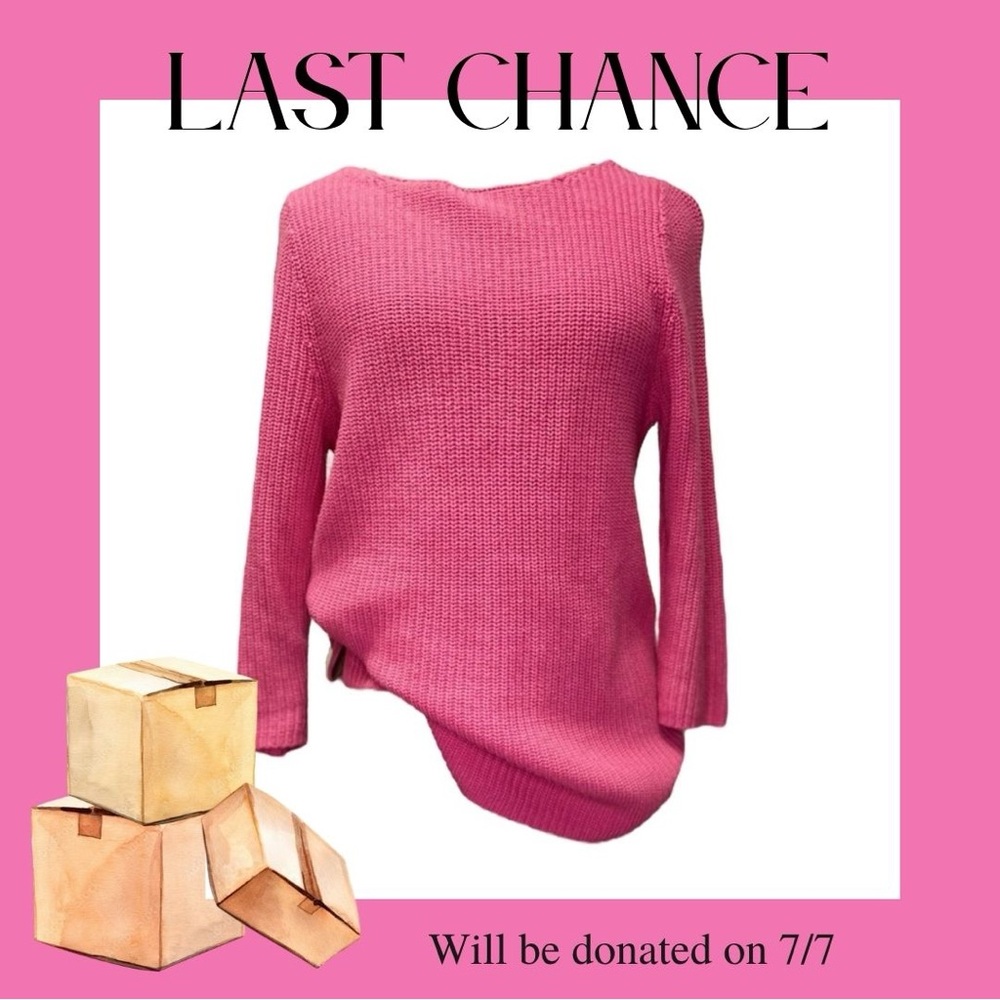 📦 Pink three quarter sleeve lightweight knit sweater 📦